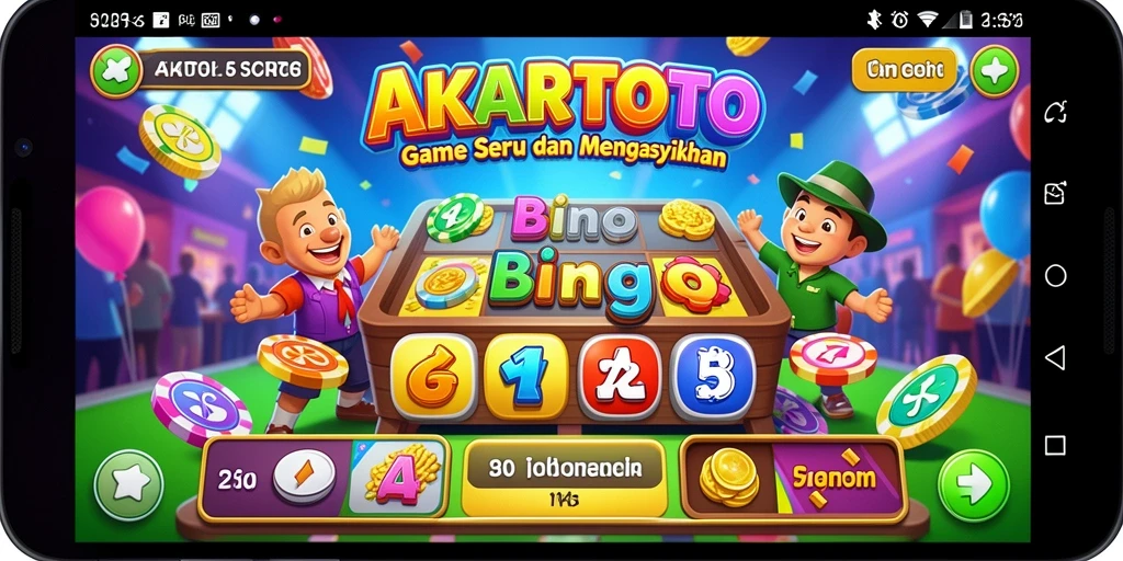 Tampilan gameplay AKARTOTO menarik dengan suasana Bingo yang seru.