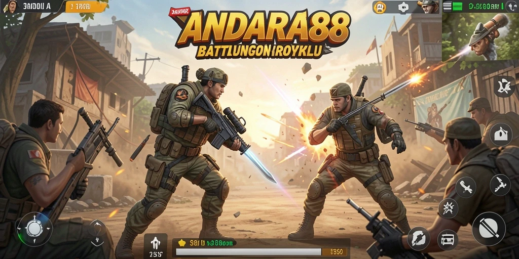 Tampilan seru gameplay Battle Royale di ANDARA88 dengan aksi mendebarkan.