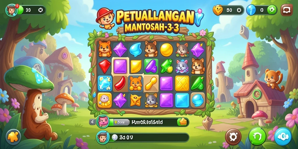 Screenshot tampilan gameplay seru di DY01 dengan item yang colorful.
