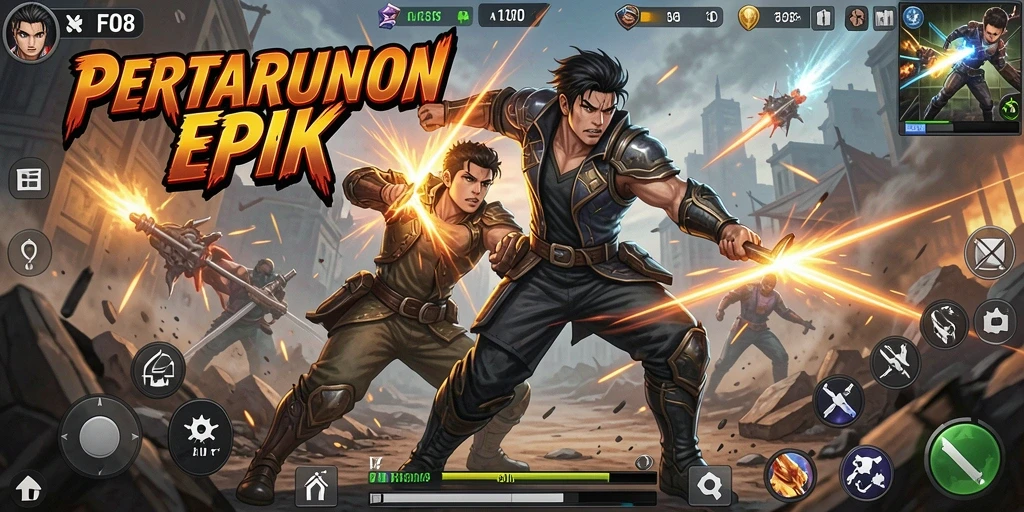 Tampilan gameplay FO8 yang seru dan penuh aksi.