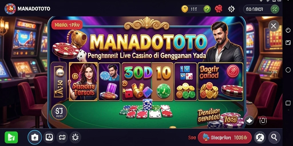 Tangkapan layar gameplay Live Casino di MANADOTOTO menunjukkan suasana kasino yang mendebarkan.