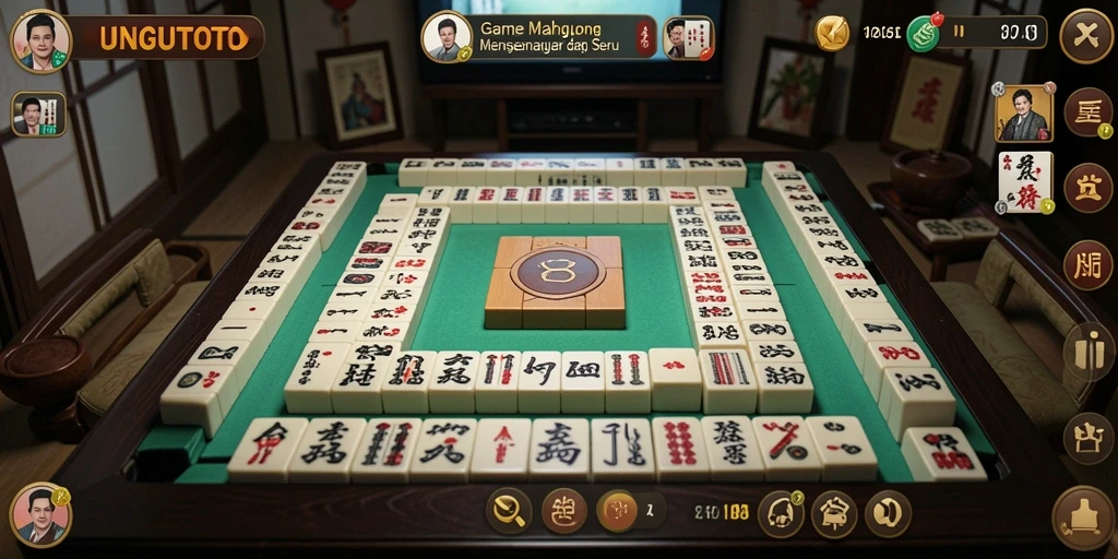 Tampilan gameplay seru dalam UNGUTOTO, permainan Mahjong yang menantang.